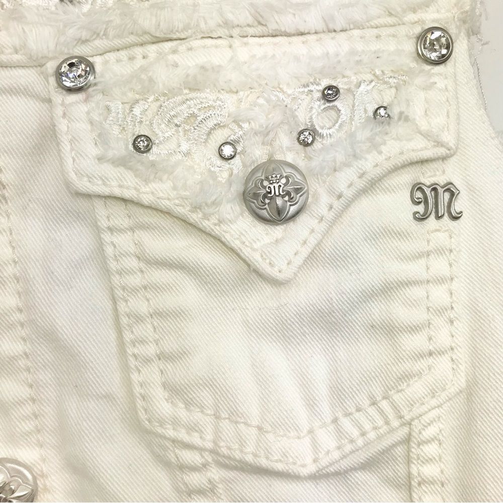 Miss Me White Denim Vest - Picture 10 of 14